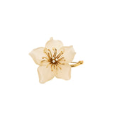 Vintage Rock Crystal Diamonds 18 Carats Yellow Gold Lilly Brooch